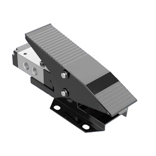 5 Way 3 Position Pneumatic Valve, 1Mpa Center Closed Foot Pedal Valve with G1/4" Port,Aluminum Alloy Raise Lower Hold at Any Height Foot Air Pressure Control Valve 1