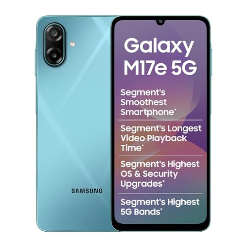 Samsung Galaxy M17e 5G Mobile (Blitz Blue, 4GB RAM, 128GB Storage) | Smoothest 120 Hz Refresh Rate| Monster 6000 mAh Battery | IP54 | 6 Gen OS Upgrades | AI | Gemini Live | Without Charger 1