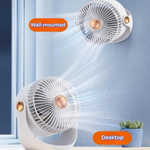 Akari Ak-6" Rechargeable Table Fan USB TYPE C Desktop Air Circulation Fan Desktop Mini Fan Three-speed Adjustable Office Home Fan Table Fans (VAAYU-WHITE) 6