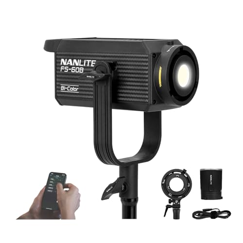 NANLITE FS-60B 70W Bi-Color LED Spotlight, Compact Camera Mount Photography Continuous Lighting with APP Control, CRI≥96 TLCI≥97, for YouTube Studio, Filmmaking, Live Streaming 1