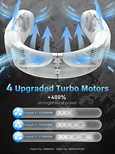 ChillGo Neck Fan - 4 Turbo Foldable Portable Fan - Personal Bladeless Fan 5200mAh with Strong Airflow, 4 Vent Air Conditioner, Wearable Cooling Fan for Travel Outdoor 2