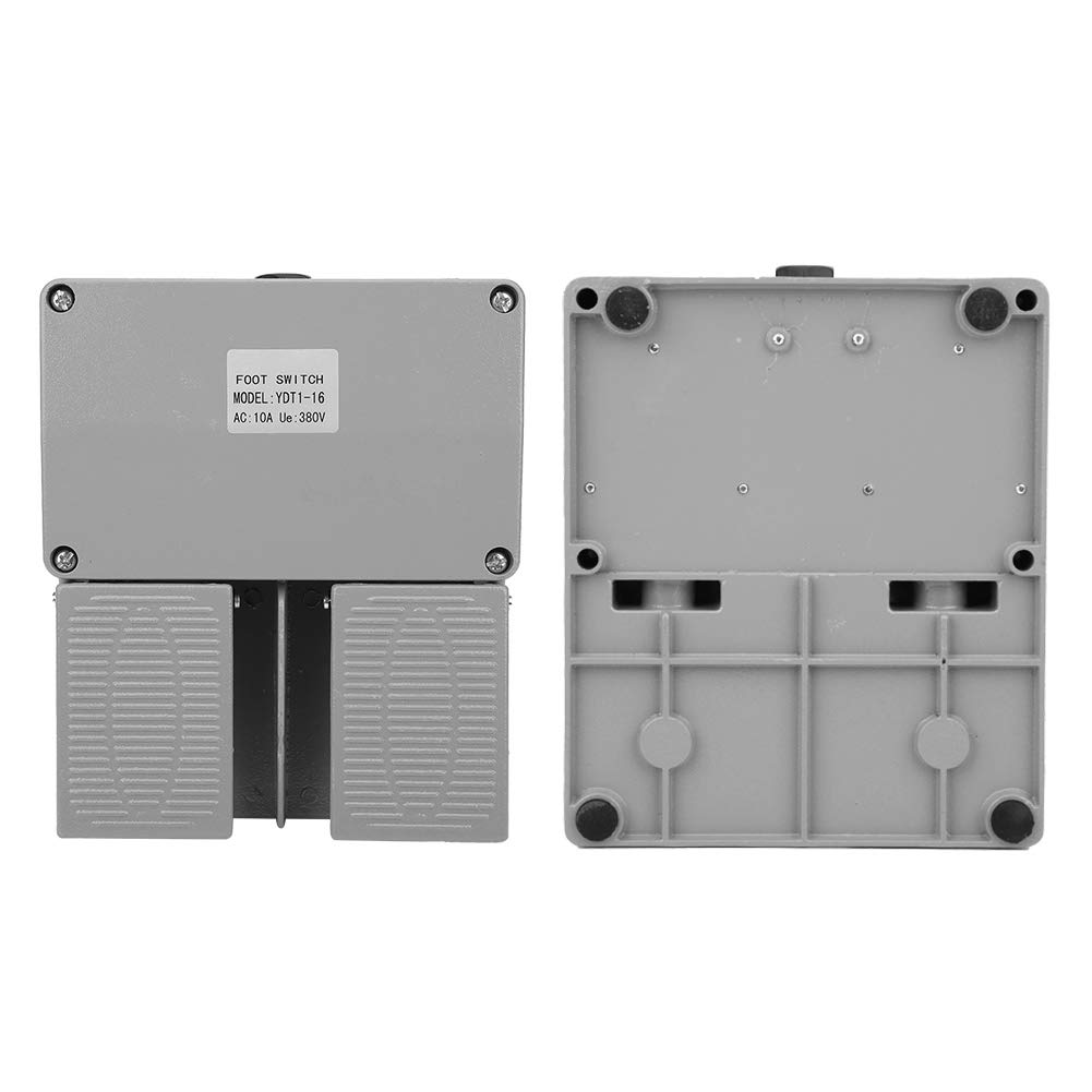 Foot Switch,Dual Foot Pedal Switch,Momentary Foot Operated Pedal Controller Power Switch 380VAC 10A, for lathes,Drills, Punching Machines, 5