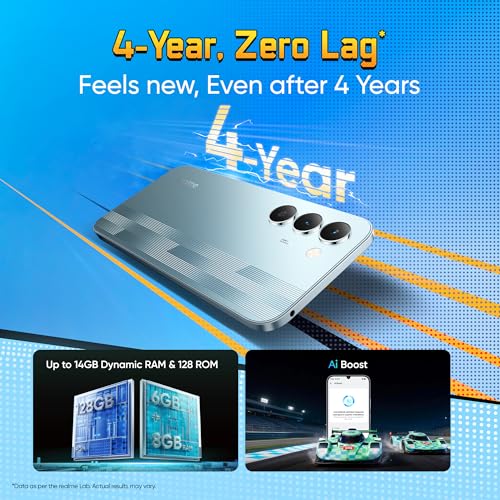 realme narzo 100 Lite 5G (Thunder Black,4GB+128GB) | 7000mAh Titan Battery | 4 Years, Zero Lag | 144 Hz Ultra Bright Display | 6 nm Octa-core 5G Chipset | Color Pop Design | VC Cooling 3