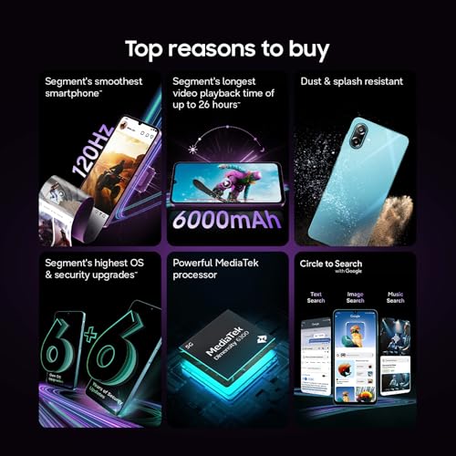 Samsung Galaxy M17e 5G Mobile (Vibe Violet, 6GB RAM, 128GB Storage) | Smoothest 120 Hz Refresh Rate| Monster 6000 mAh Battery | IP54 | 6 Gen OS Upgrades | AI | Gemini Live | Without Charger 2