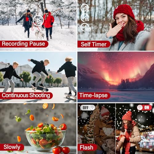 8K Digital Cameras for Photography - WiFi 88MP Autofocus Vlogging Camera for YouTube with 3" 180° Flip Screen - UHD Video Camara Gifts for Beginner Photographer with 18X Zoom, Lens Hood, 64GB Card 6