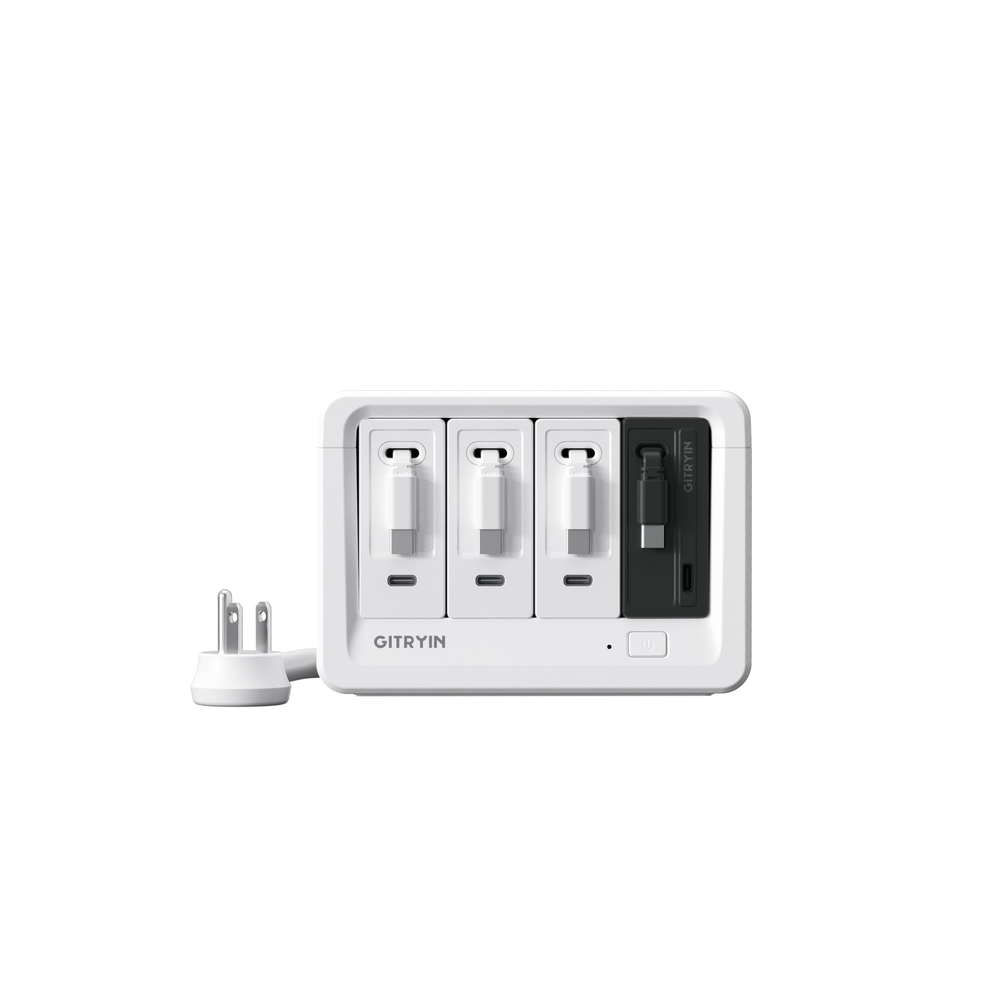 Gitryin 1 65W, 3 40W Type-C Retractable Wall Chargers and 1 Power Strip, 12-in-1 Desktop Charging Station 1