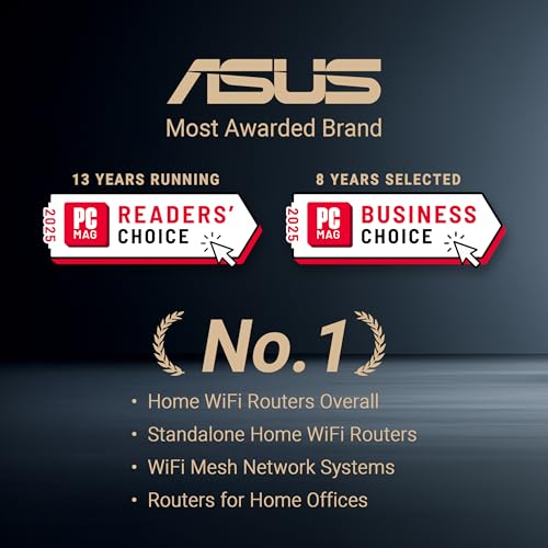 ASUS RT-BE92U BE9700 Tri-Band WiFi 7 Router, Supports New 320MHz Bandwidth & 4096-QAM, MLO, AI WAN Detection, AiMesh Support, Subscription-Free Network Security & Comprehensive VPN Features 2