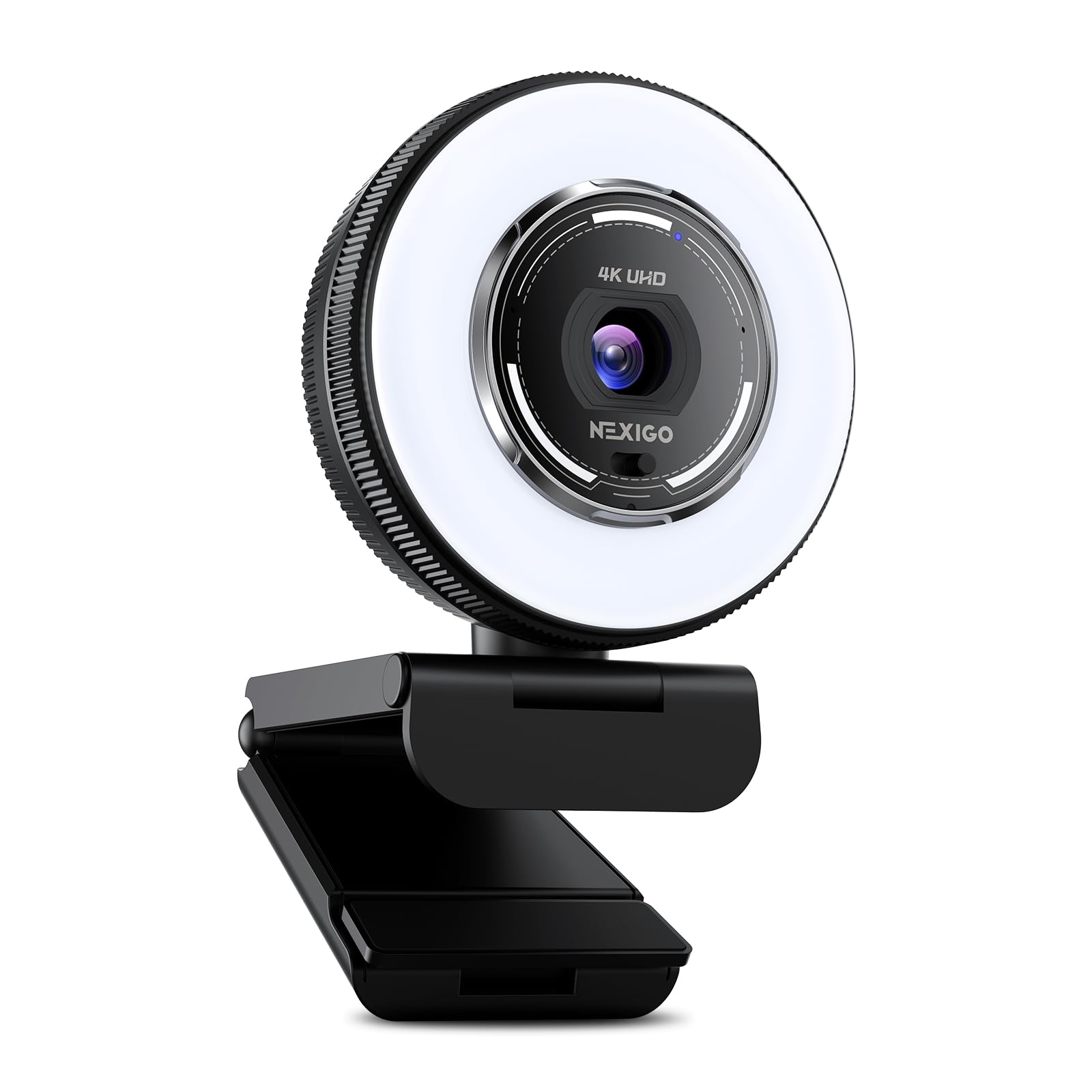 NexiGo N680E Pro 4K Webcam with Ring Light, PDAF Autofocus, 1080p 60FPS, Dual Noise-Canceling Mics, Privacy Shutter, USB Plug-and-Play for Zoom, Teams, Twitch, Google Meet 1