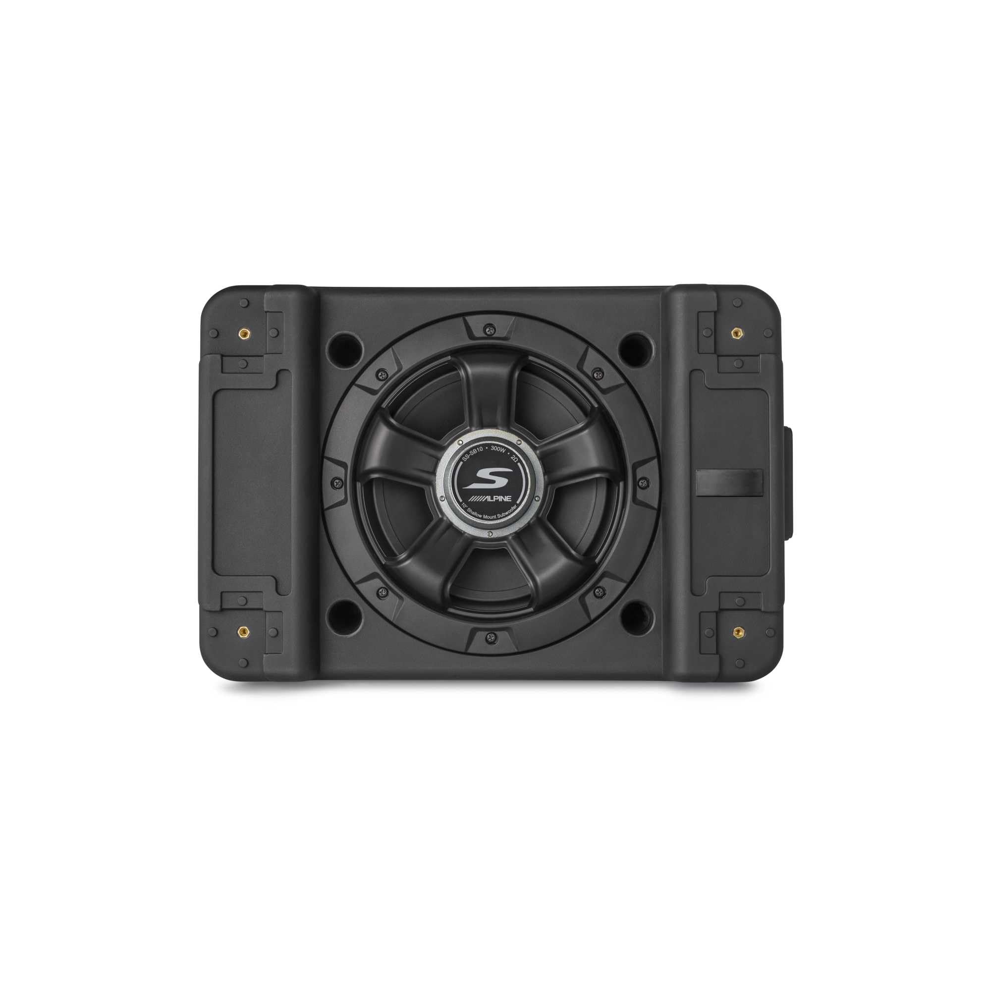 Alpine S2-A60M S-Series Class-D Amp Rux Knob & (2) SS-SB10 Single 10” S-Series Shallow Preloaded Subwoofer Enclosure 6
