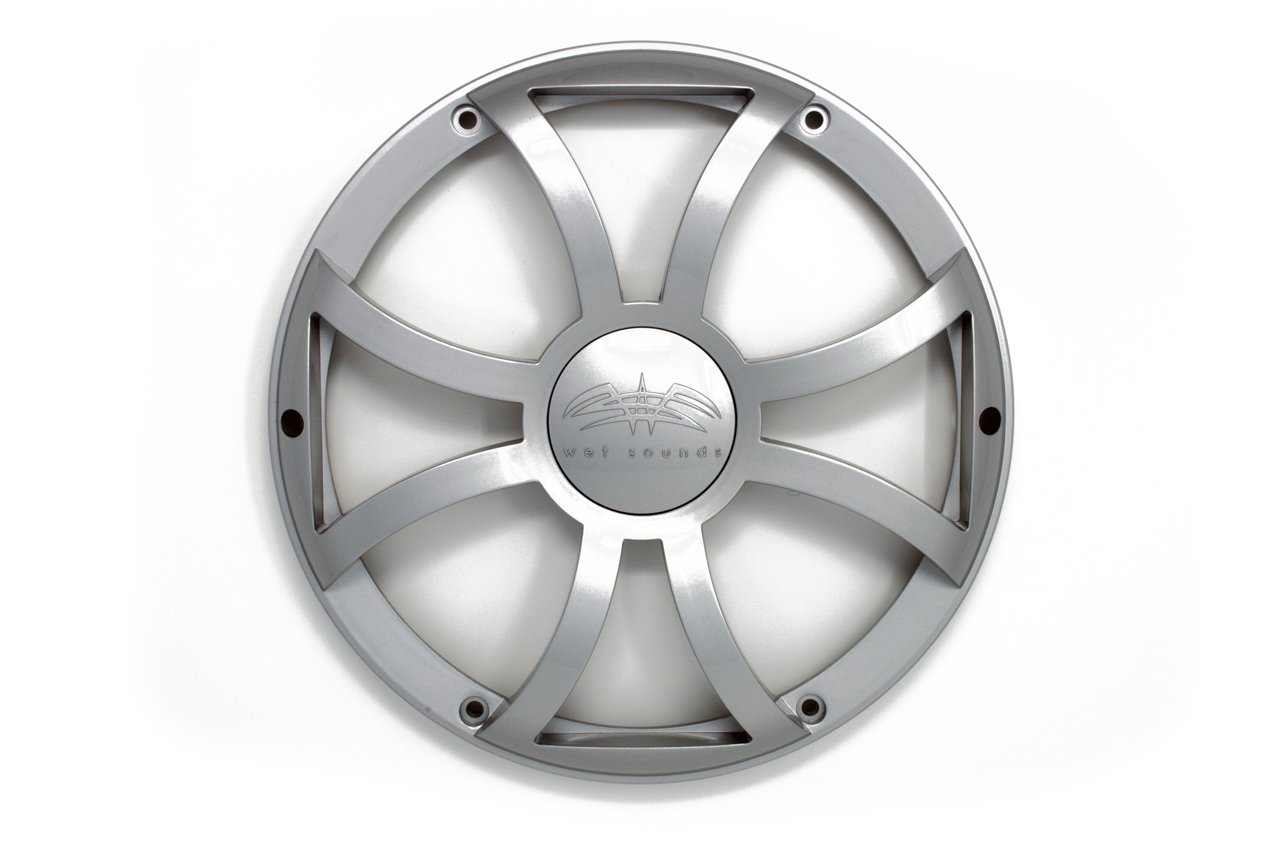 wet sounds Revo 10" Subwoofer & Grill - Black Subwoofer & Silver XS Grill - 4 Ohm 5