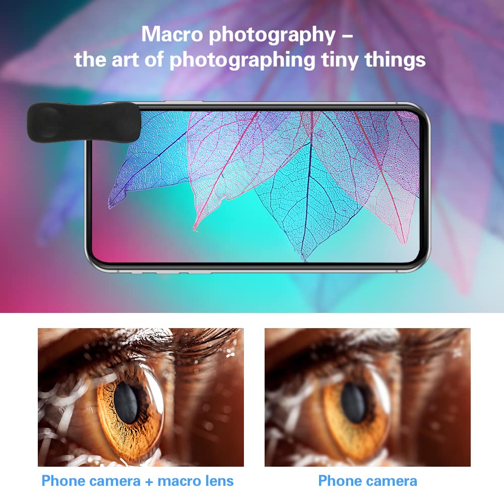 Phone Camera Lens, 6 lenses+ LED Light+ Remote Shutter+ Tripod, 18X Telephoto Zoom/Wide angle/Macro/Fisheye/CPL/Kaleidoscope camera lens kit for iPhone Xs X XR 8 7 6 Plus Samsung and Android 6