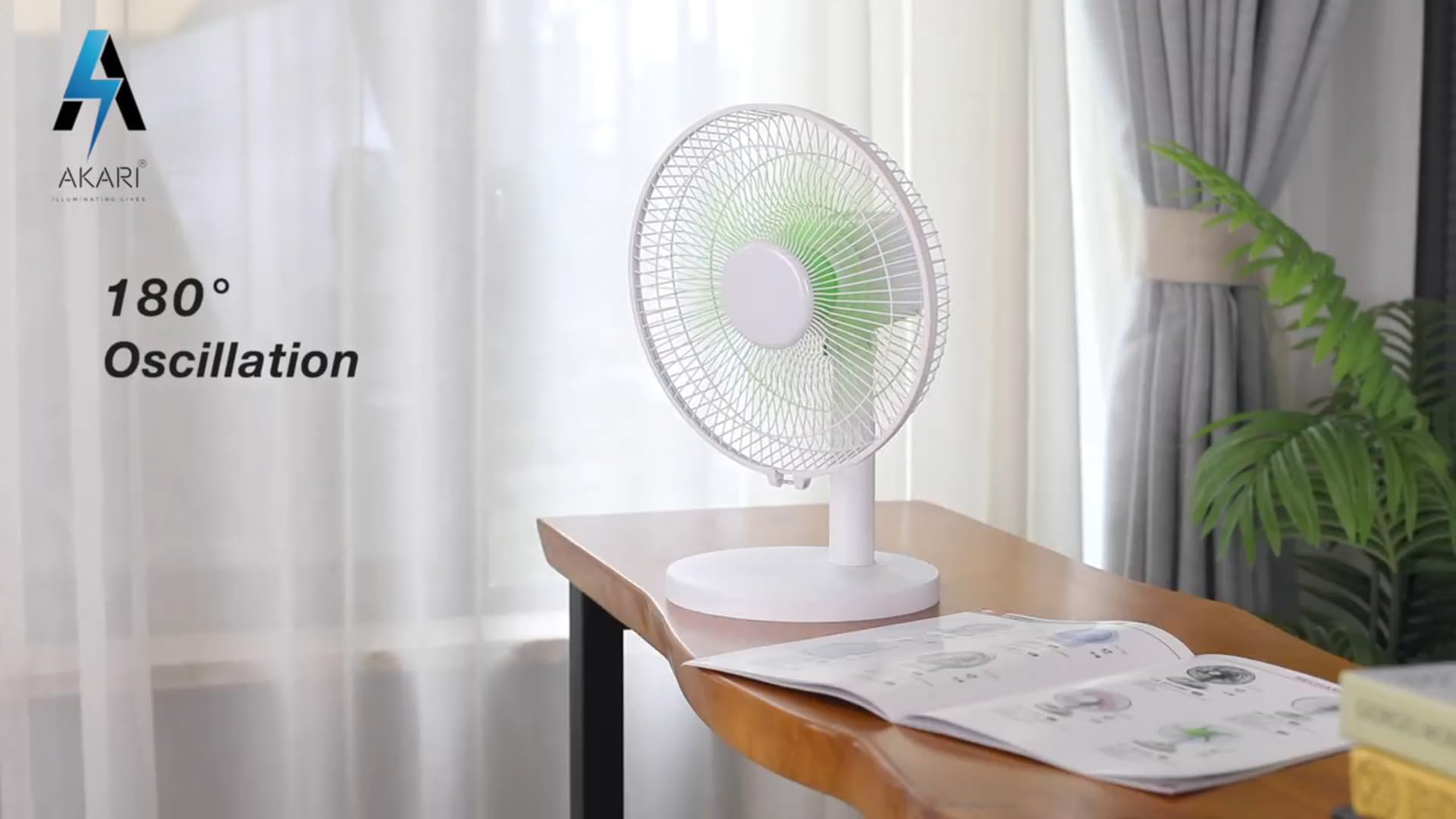 Akari Ak- 8110 Table Fan, CEILING Fan, 2 in 1 with AC/DC Multifucnctional Facility fan and Emergency LED Light, Oscilating Fan, Powerful Table fan,(Any Color will be sent) 4