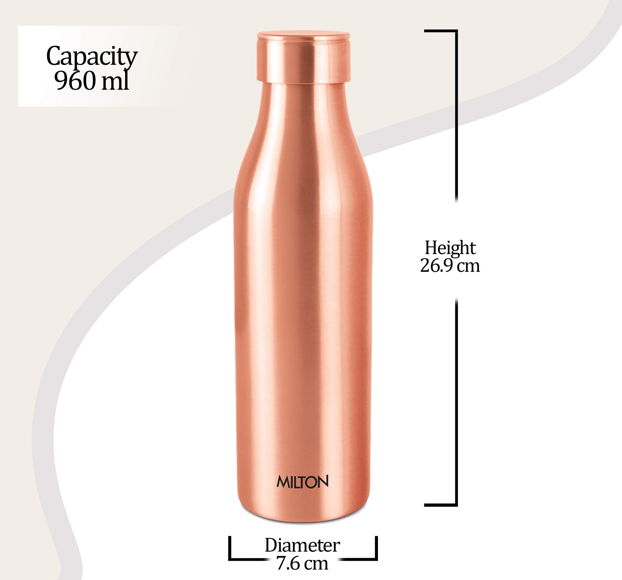 Milton Copper Charge 1000 Water Bottle, 930 ml, Set of 1, Copper 6