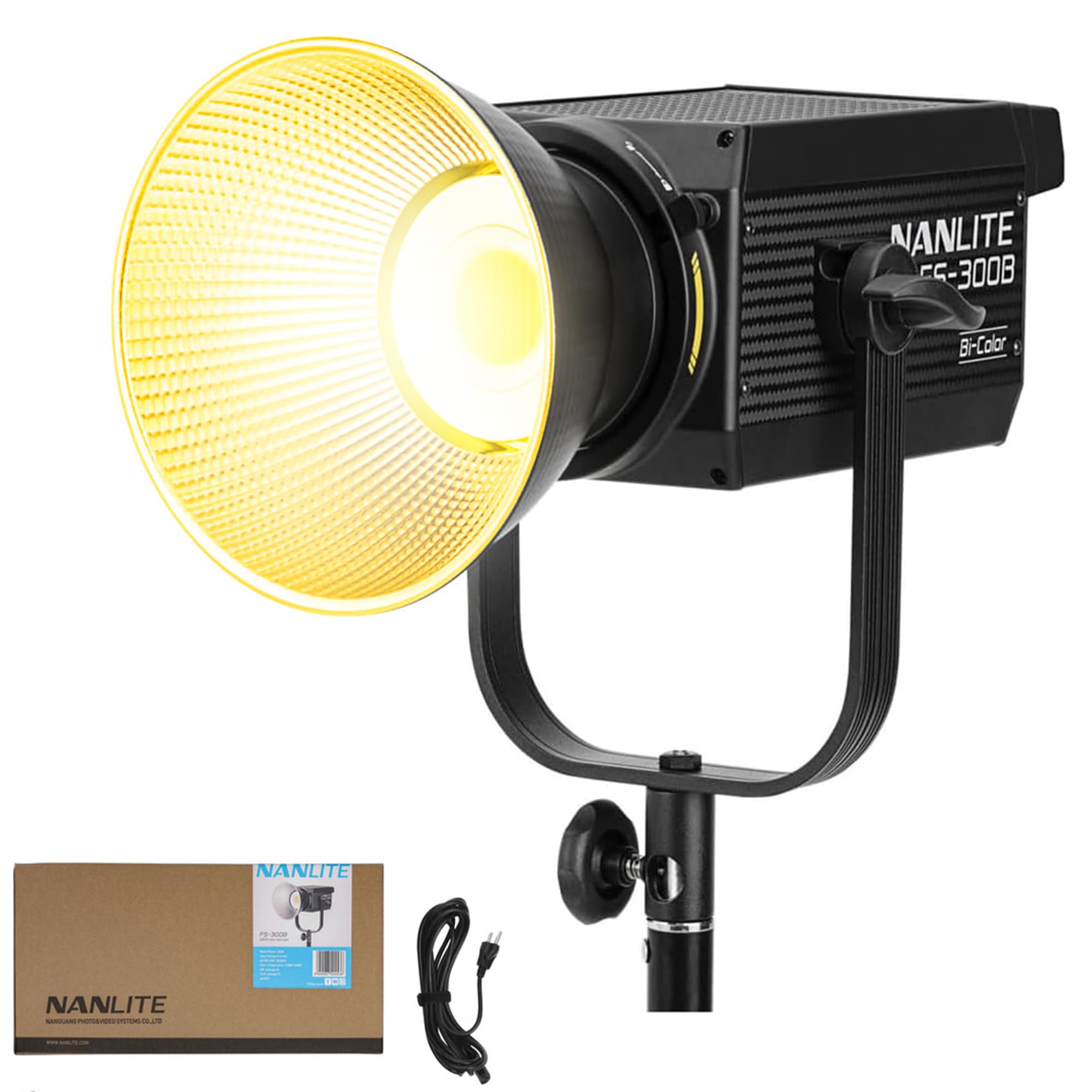 Nanlite FS-300B 350W Bi-Color LED Spotlight-2700K-6500K Adjustable CRI 96,App Control,Led Video Light Bowens Mount for Photography/Videography/YouTube/TikTok Content Creation & Live Streaming 1