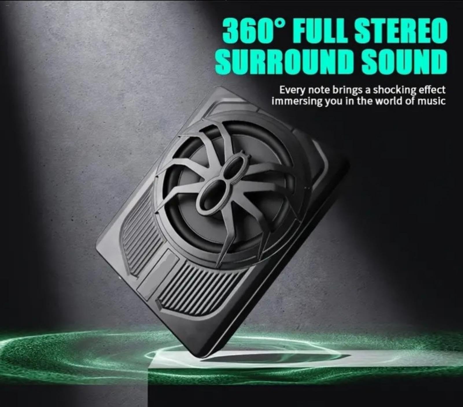 800W Ultra-Thin Underseat Subwoofer with Built-in Amplifier – Powerful Bass, 4 Ohm, 12V Blue LED Light for Car & Truck Audio, Easy Install & Deep Sound Boost 6