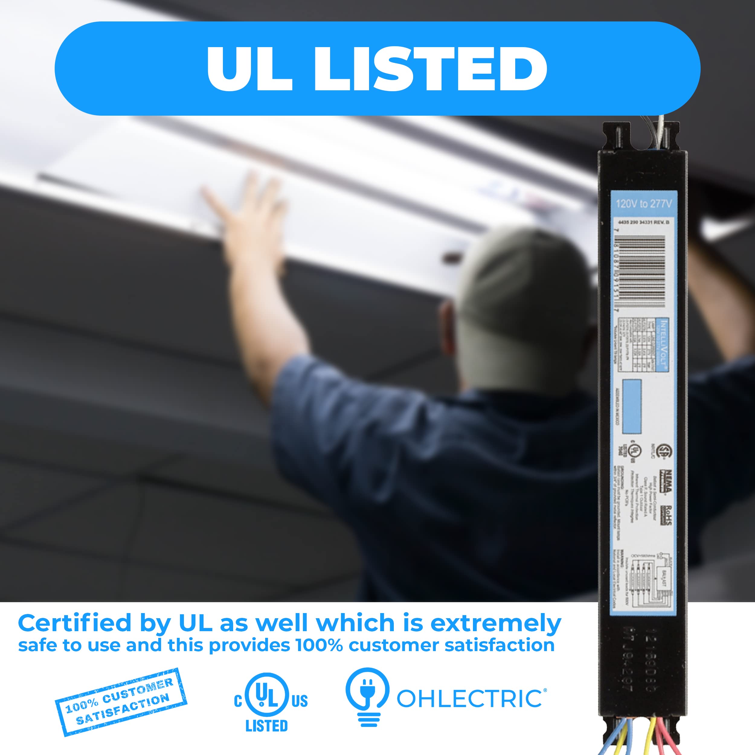 OHLECTRIC (20-Pack) Replacement for ICN-4P32-SC - 3 & 4 Lamp T8 Fluorescent Electronic Ballast |32W Rated Lamp Power, 120/277 Volt |Energy-Efficient Instant Start Operation 6