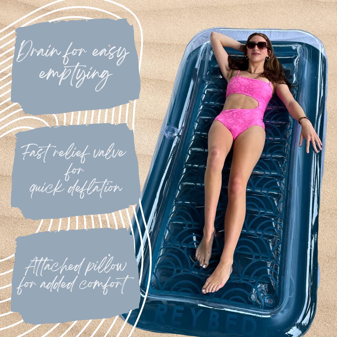 Rey INFLATABLES Inflatable Adult Tanning Pool I Suntan Tub – Outdoor Lounge Pool I Adult Kiddie Blow Up Pool I Blowup One Person Personal Pool for Relaxation and Sunbathing 5
