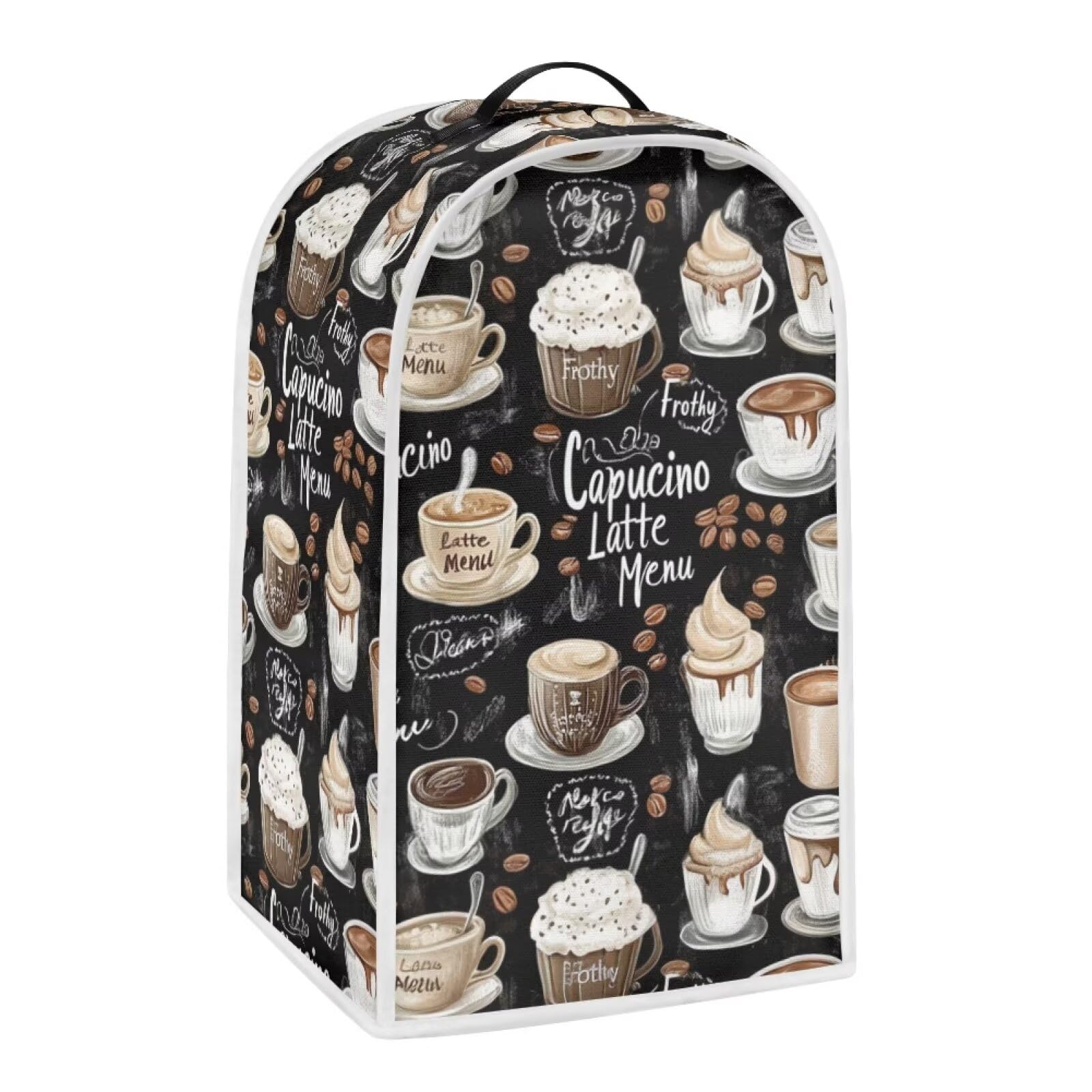 doginthehole Blender Cover with Top Handle Black Coffee Theme Dustproof Coffee & Juicer Maker Food Processor Protector Cover Small Kitchen Appliance Dust Cover for Kitchen Decor 3