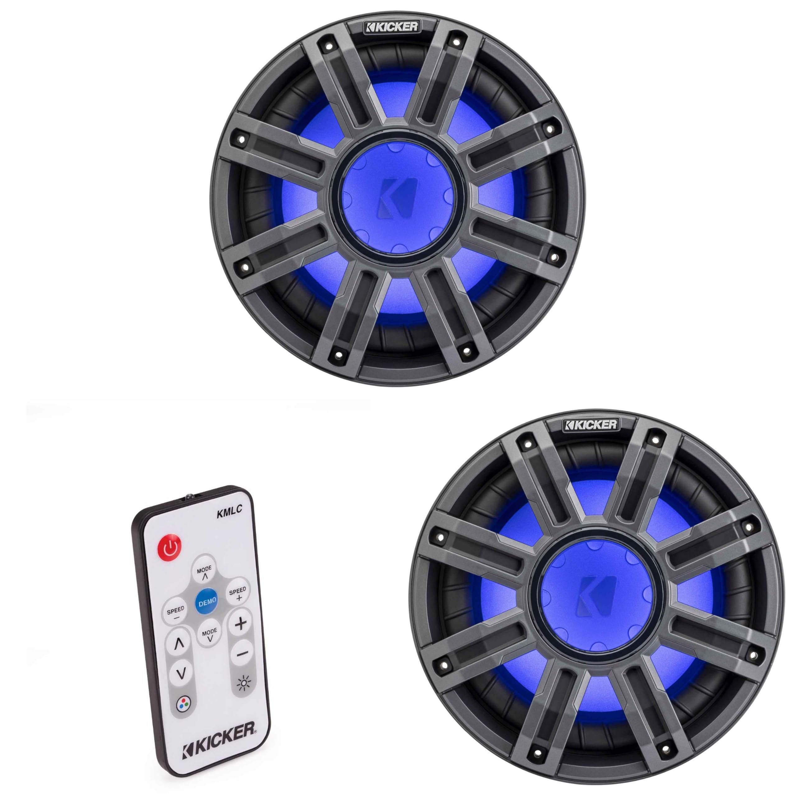 Kicker (2) 51MWF104 - MWF 10-Inch Premium Marine Subwoofer (Free-air) 4-ohm w/LED Remote 1