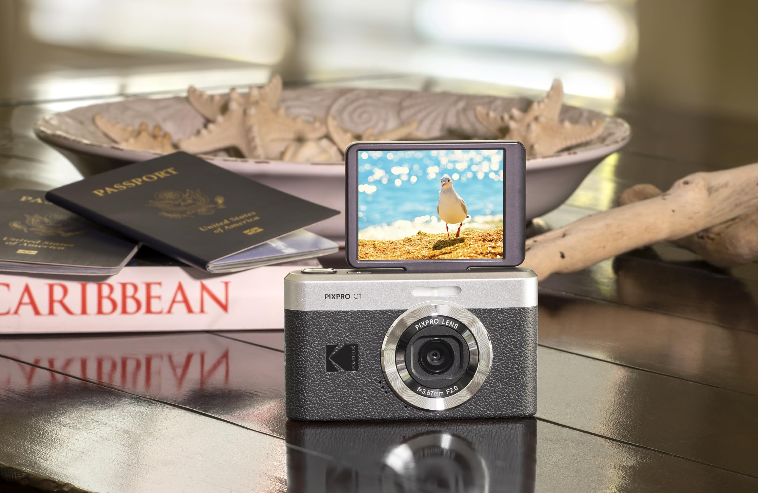 KODAK PIXPRO C1 Friendly Zoom Digital Camera - 13MP Compact Point and Shoot with 2.8” 180° Tilt LCD Flip Screen, Retro Vintage Design with 4X Zoom and 1080P Full HD Video for Travel, Vlogging, Black 2