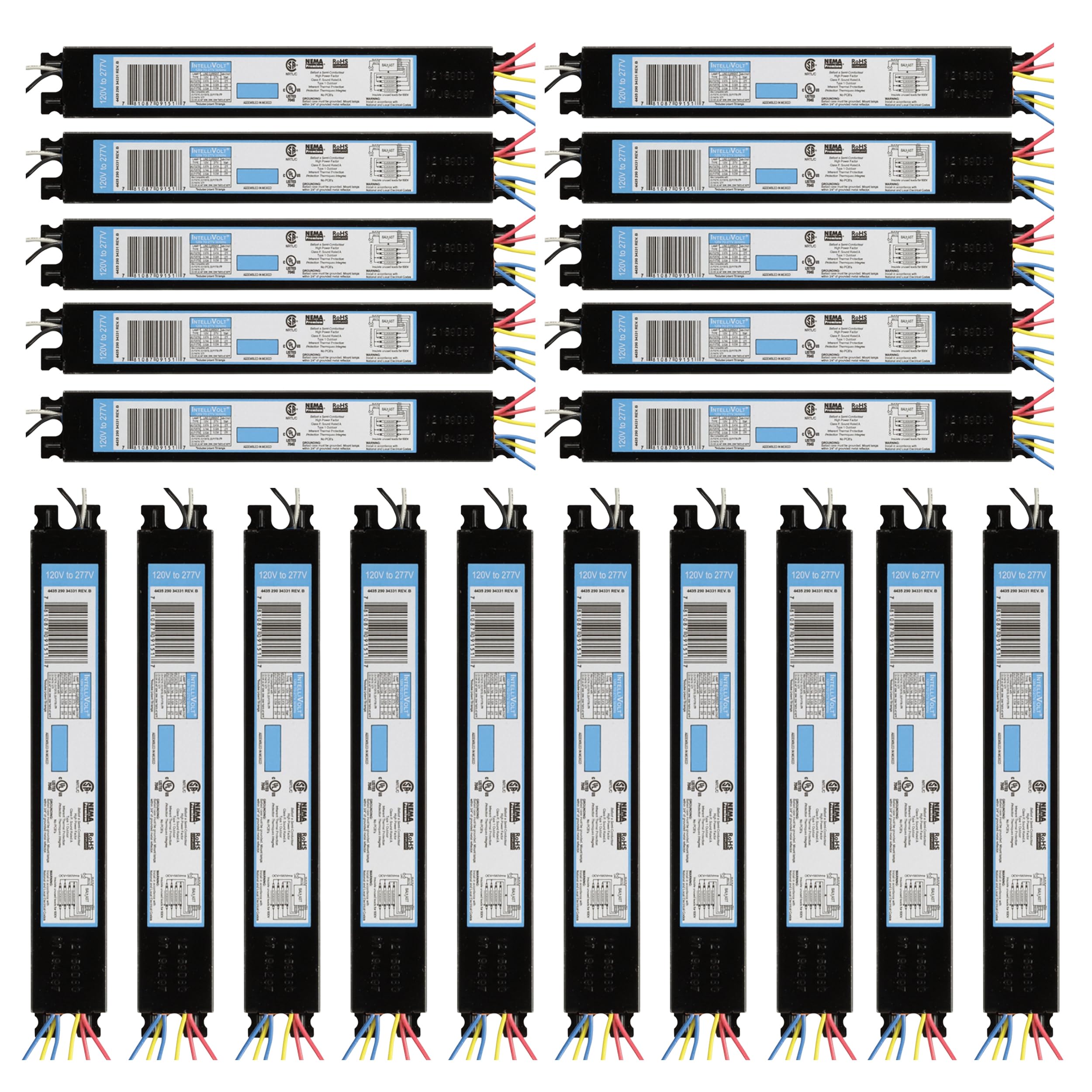 OHLECTRIC (20-Pack) Replacement for ICN-4P32-SC - 3 & 4 Lamp T8 Fluorescent Electronic Ballast |32W Rated Lamp Power, 120/277 Volt |Energy-Efficient Instant Start Operation 1