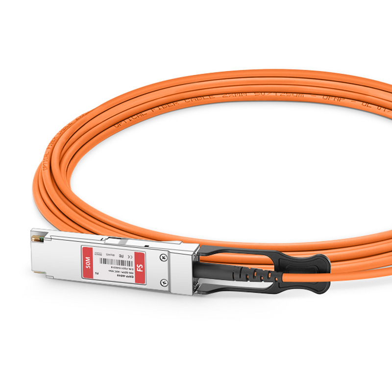 50m (164ft) 40G QSFP+ Active Optical Cable for FS Switches 5