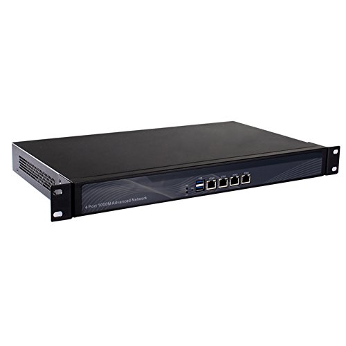 1U Rackmount Firewall Hardware, OPNsense, VPN, Network Security Appliance, Router PC, Intel Celeron J1900, RS18f, 4 x Gigabit LAN/2USB/VGA/2 x Reserved Fan, (2G RAM/32G SSD)