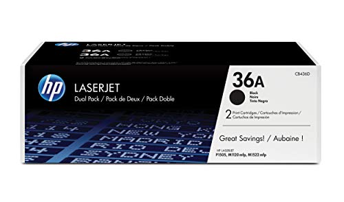 HP 36A CB436AF Laserjet Toner Cartridge (Black, Pack of 2)