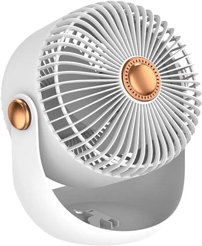 Akari Ak-6" Rechargeable Table Fan USB TYPE C Desktop Air Circulation Fan Desktop Mini Fan Three-speed Adjustable Office Home Fan Table Fans (VAAYU-WHITE)