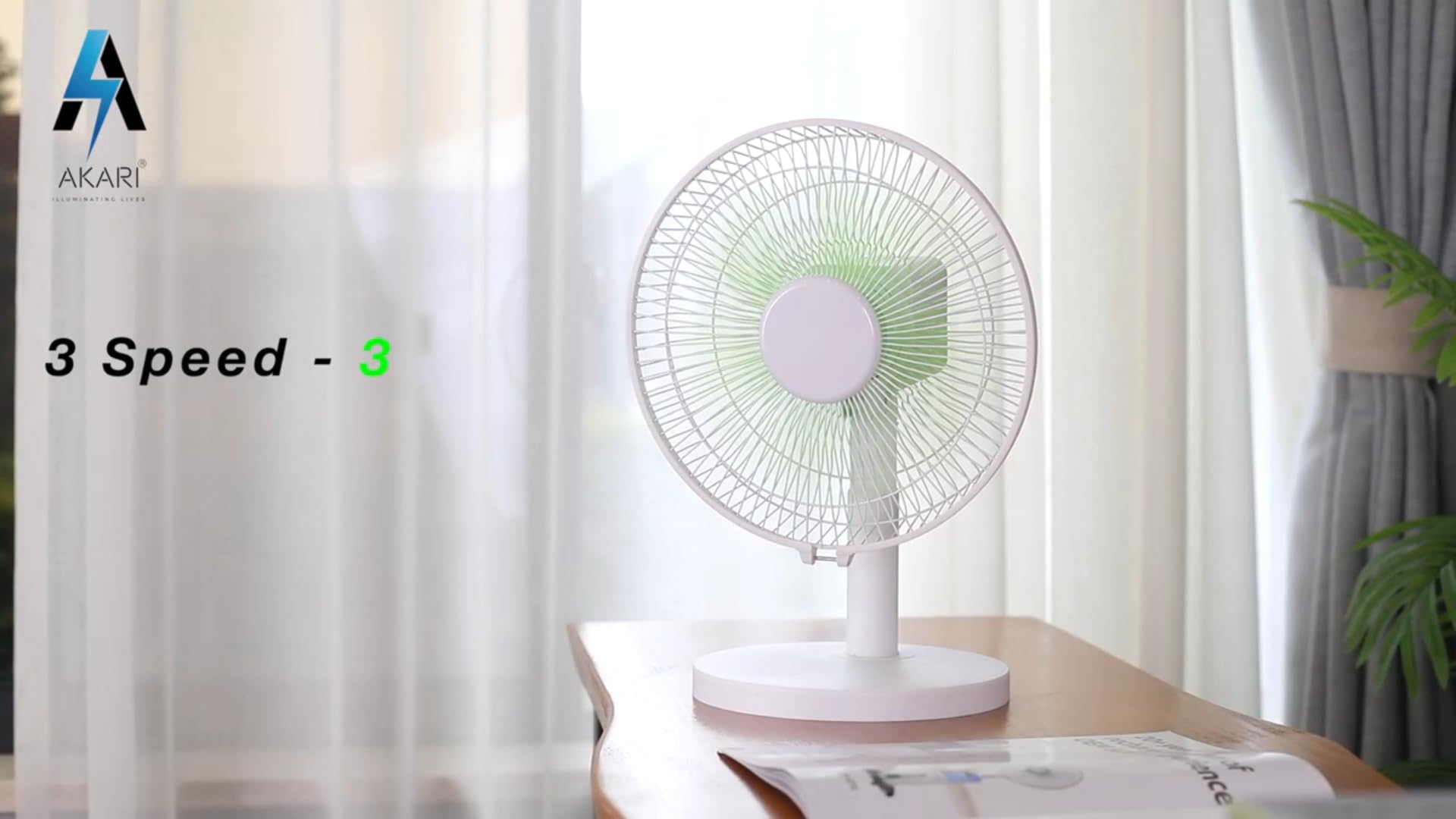 Akari Ak- 8110 Table Fan, CEILING Fan, 2 in 1 with AC/DC Multifucnctional Facility fan and Emergency LED Light, Oscilating Fan, Powerful Table fan,(Any Color will be sent)