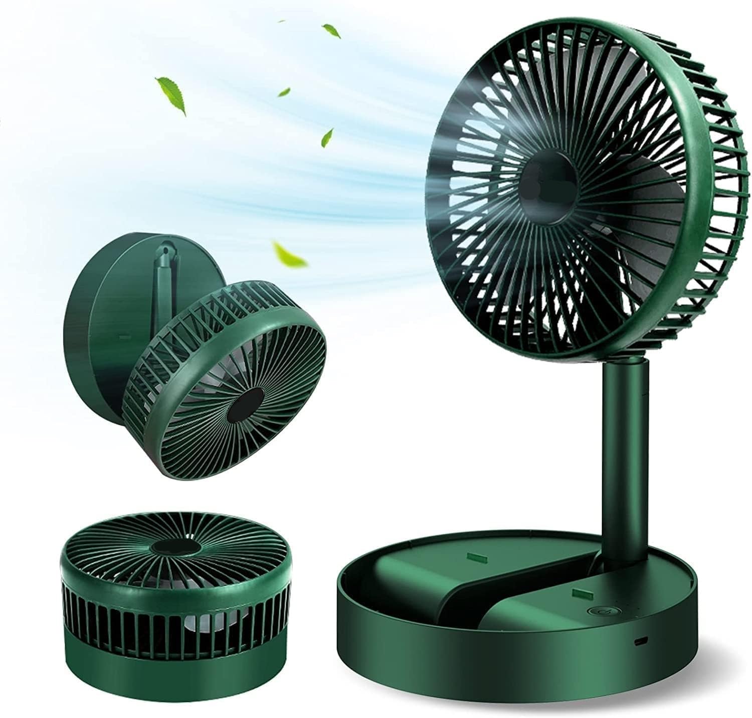 UCRAVO Portable Oscillating Standing Fan,Rechargeable Battery Operated USB Floor Table Desk Fan with 3 Speed Settings Pedestal Fans for Bedroom Office Camping Fishing Travel