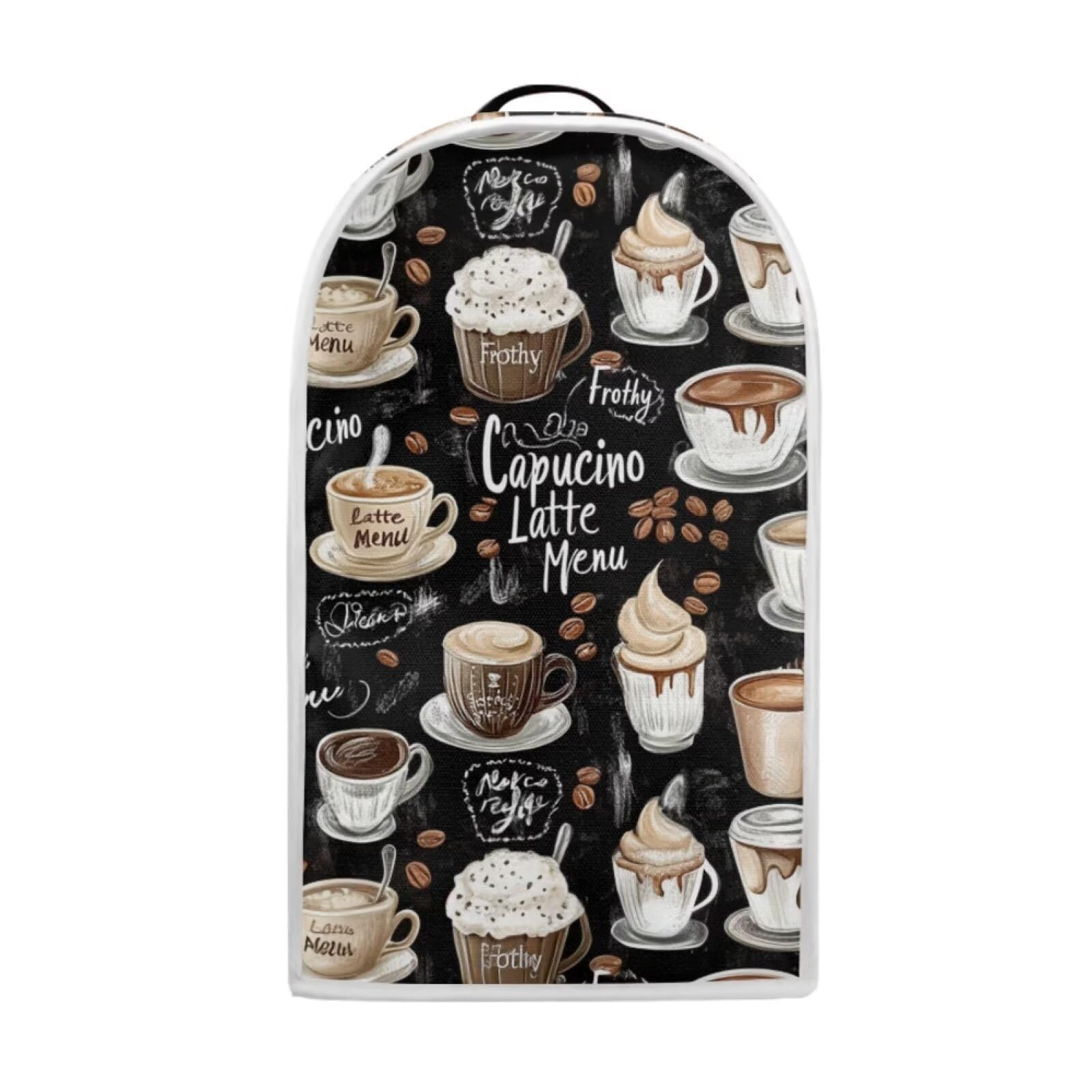 doginthehole Blender Cover with Top Handle Black Coffee Theme Dustproof Coffee & Juicer Maker Food Processor Protector Cover Small Kitchen Appliance Dust Cover for Kitchen Decor